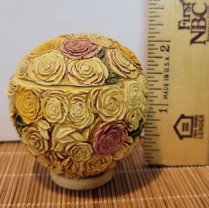 Adam Binder MultiColor Rose Box With Screw On Lid Harmony Kingdom Artist Vintage